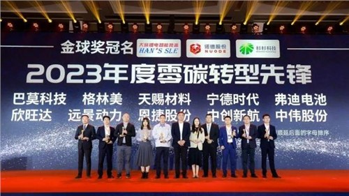 中偉股份榮獲“2023 高工金球獎(jiǎng)——年度零碳轉(zhuǎn)型先鋒”